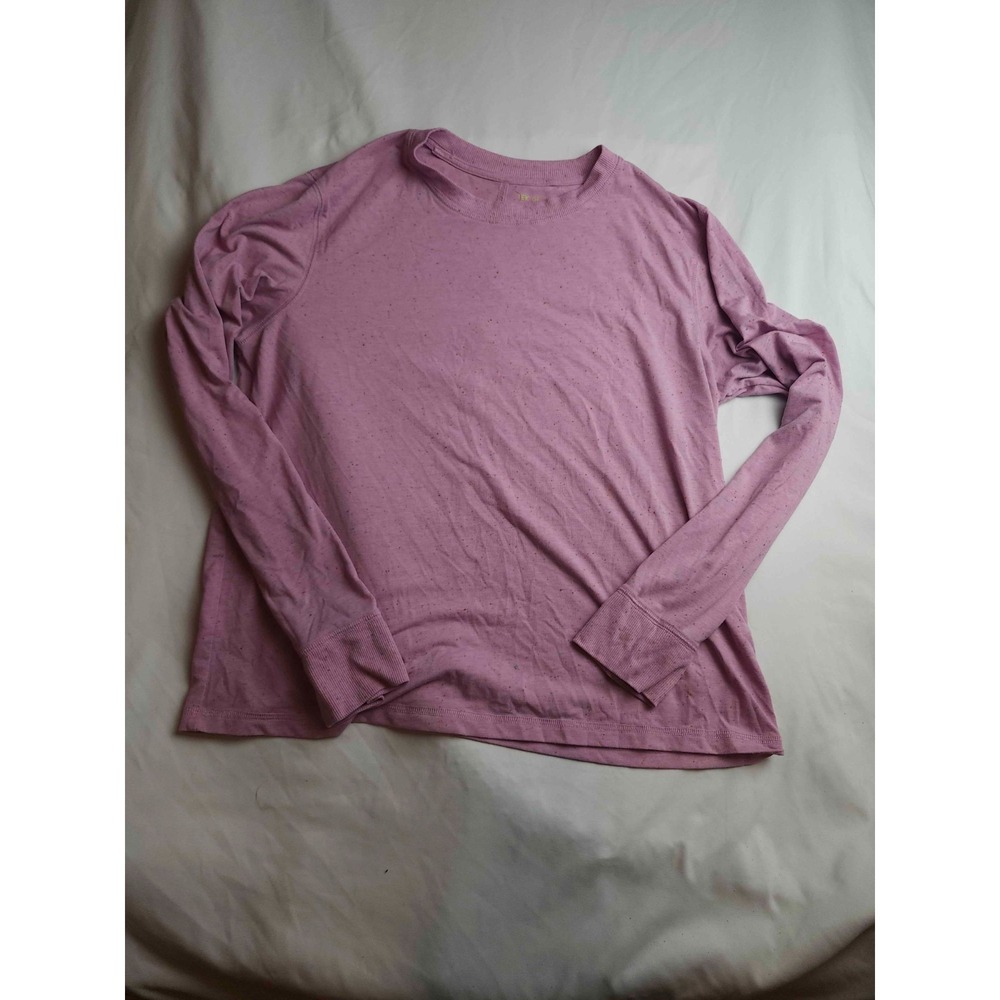 Tek‎ Gear Pullover Shirt Womens Large Purple Knit Flecked Athleisure Long Sleeve